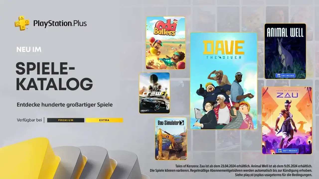 PlayStation Plus Extra Premium Neue Spiele Im April 2024