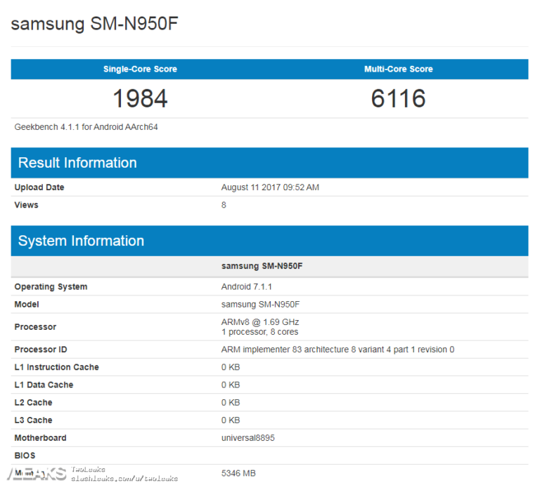 Samsung Galaxy Note 8 Android Smartphone