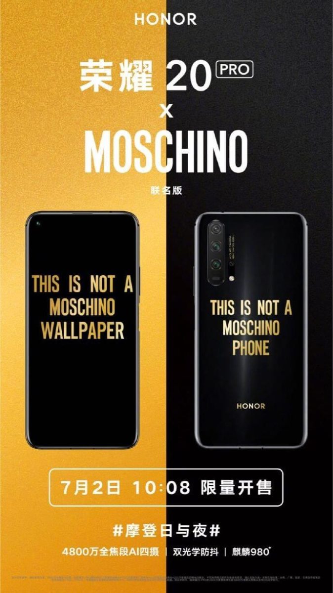 Honor 20 Pro MOSCHINO Edition Teaser