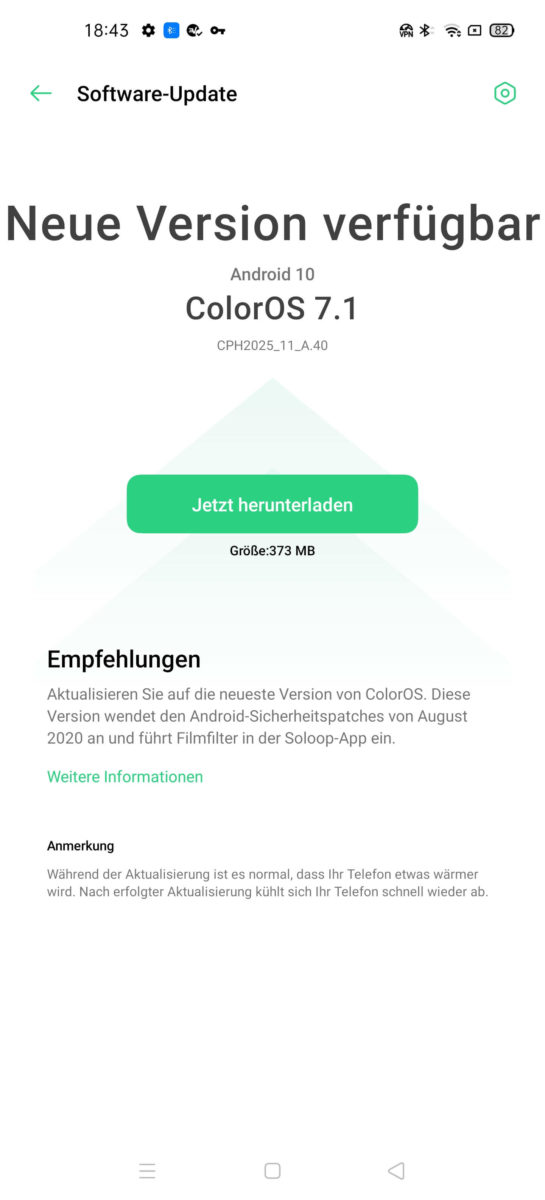 Oppo Find X2 Pro August 2020 Update