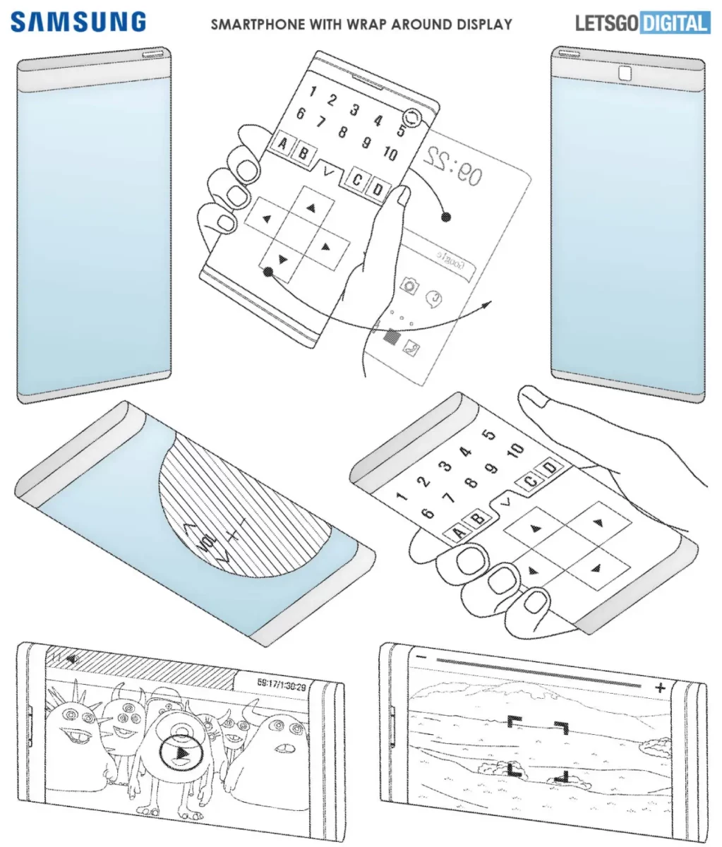 Samsung Galaxy Smartphone Wrap-Around-Display Patent