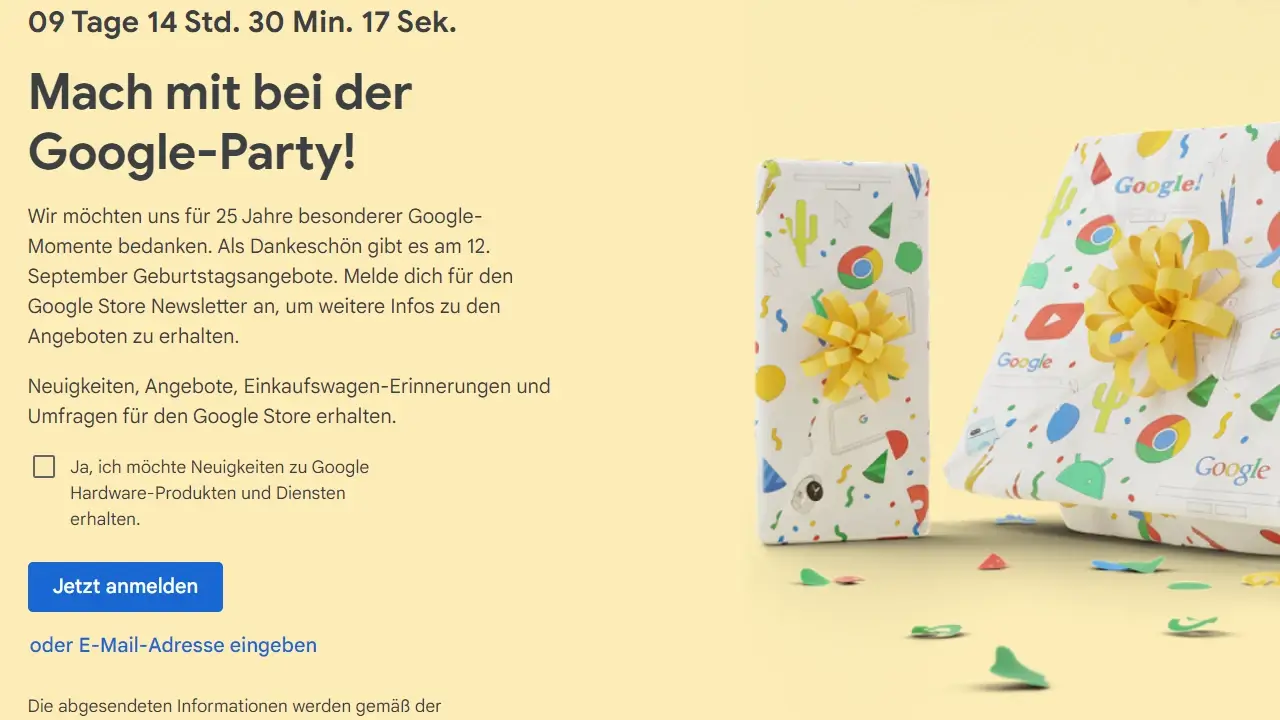 Google Store 25. Geburtstag