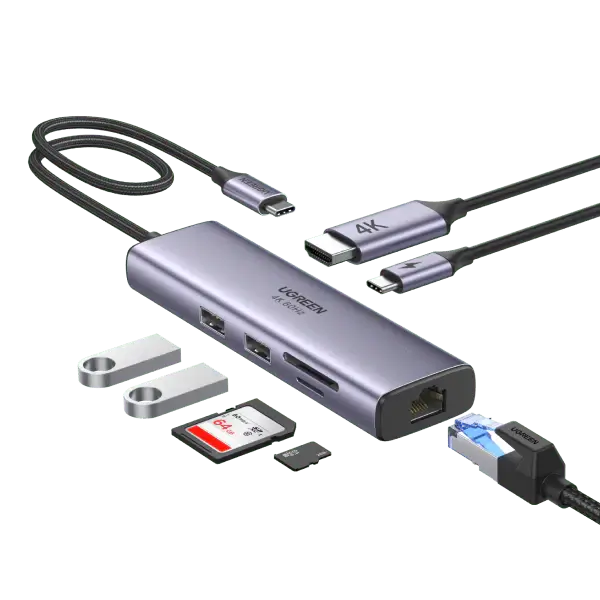 UGREEN Revodok USB C Hub 7 in 1 USB C Adapter with 4K 60Hz HDMI