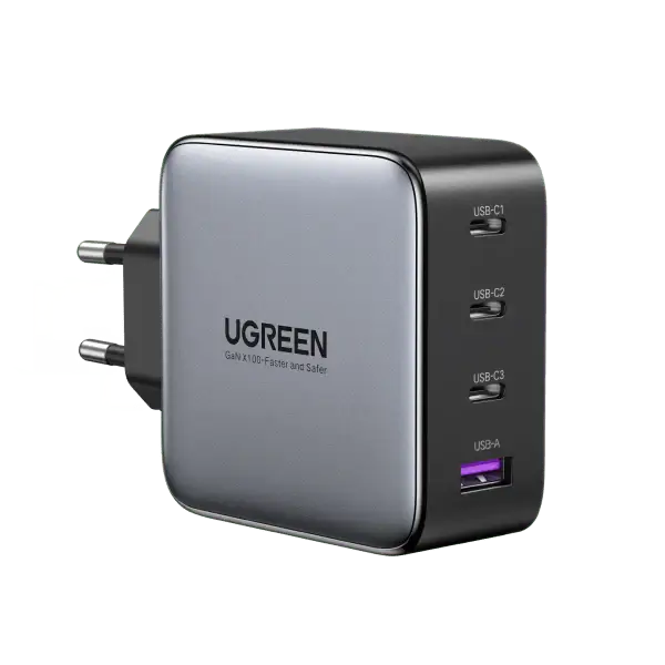 Ugreen 100W USB C Ladegerät 4-Ports GaN Wandladegerät