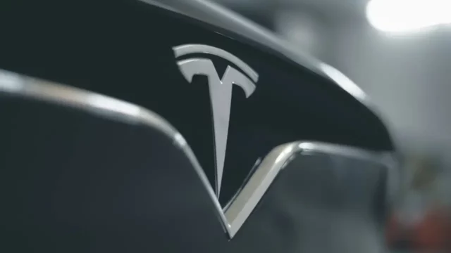 schwarz weißes Tesla-Logo