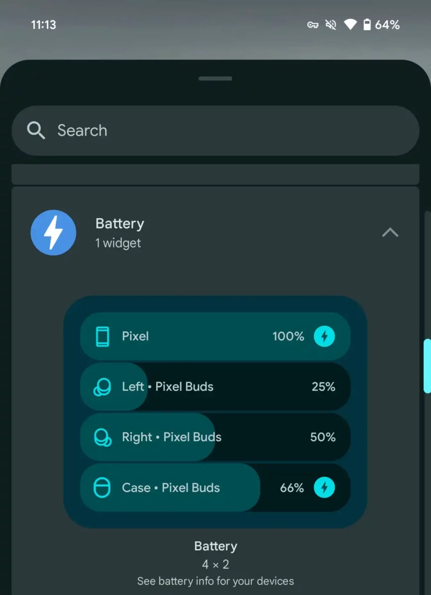 Android 15 Beta 3 Pixel Battery widget