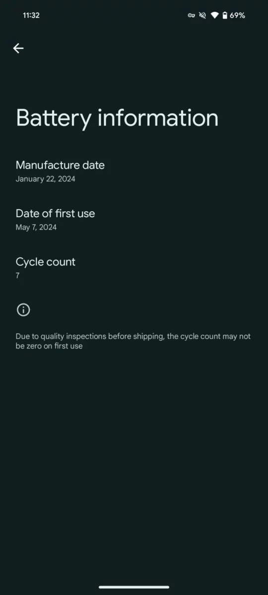 Android 15 Beta 3.1 Battery information