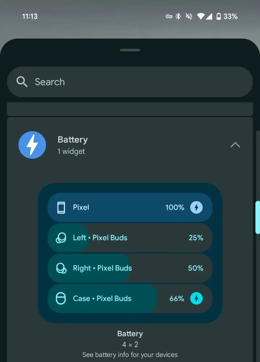 Android 15 Beta 4 Pixel Battery widget