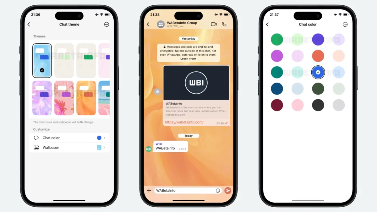 WA CHAT THEME COLOR FEATURE IOS