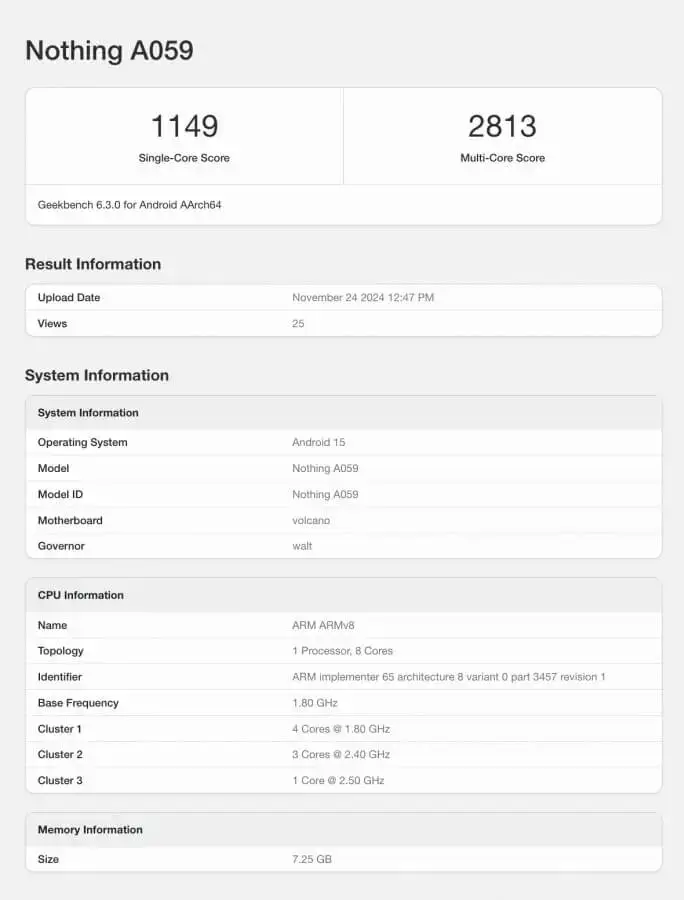 Nothing Phone (3) Benchmark