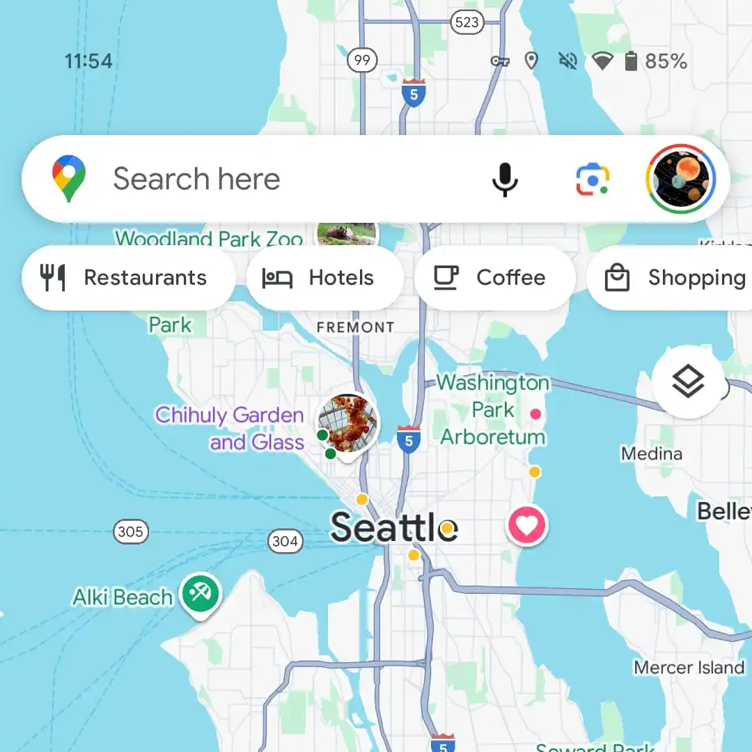 Google Maps pins circles